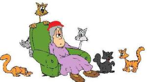 woman-cats-purple-redhat