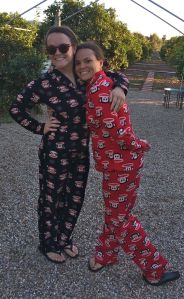 liz and rachael in pj's