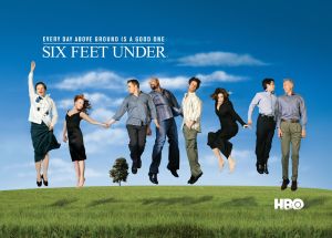 Six Feet Under starring Rachel Griffiths, Peter Krause, Michael C.Hall, Frances Conroy, Lauren Ambrose, Freddy Rodriguez, Mathew St. Patrick, Justina Machado, Jeremy Sisto and James Cromwell